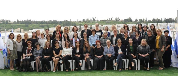 All the participants to the First National Convention of the Israeli Forum for Gender Equality – Israel 2030. More than 40 women from civil and political associations, media, universities, police and military representatives.